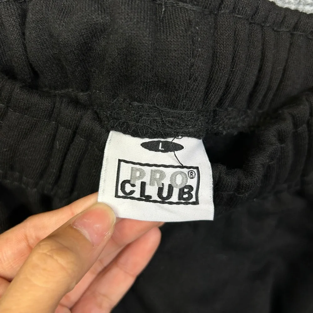 Pro Club Cargo Sweat Shorts Men's Black Fleece Elastic Waist Streetwear - Large